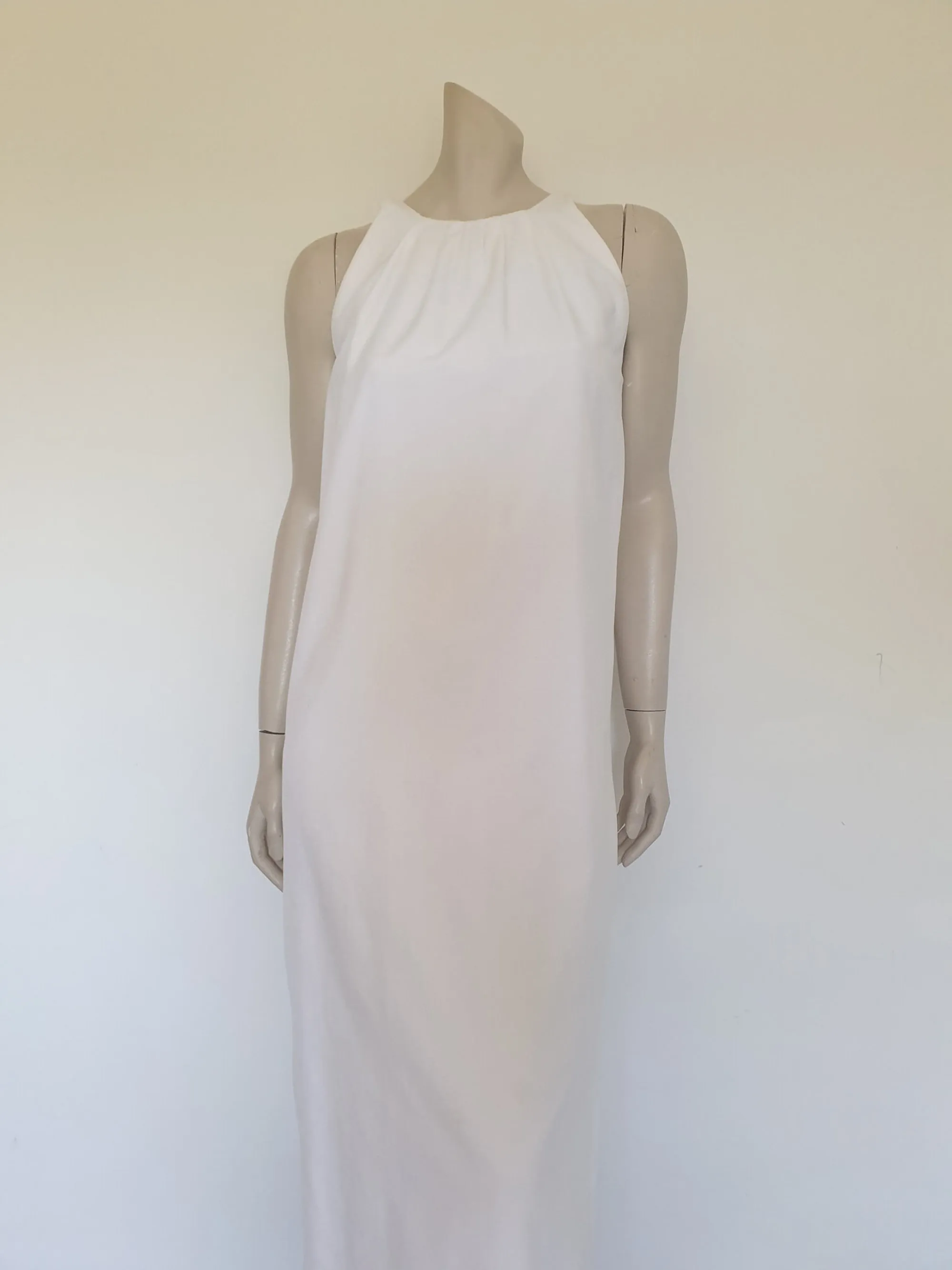 White Velvet Maxi Dress - S